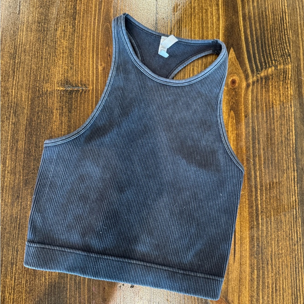 Ribbed Tank Top in Dark Gray